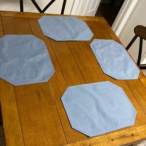 Four Blue Fabric Placemats